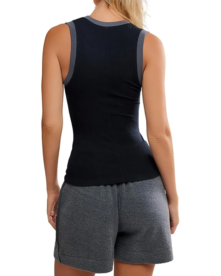 Free People Longer Days Tank Black Online