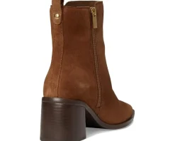 Vince Camuto Lorelai Block Heel Bootie Burnt Sugar New