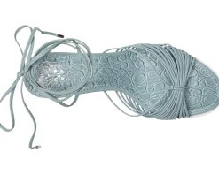 Vince Camuto Lory Ankle Wrap Kitten Heel Sandals Celeste Blue Outlet