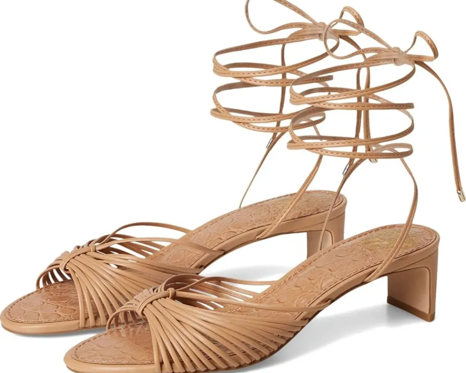 Women Vince Camuto Lory Ankle Wrap Kitten Heel Sandals