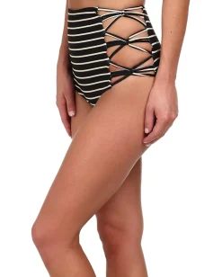 Tori Praver Lotus Strappy Side High Waist Bottom Mumbai Storm Outlet