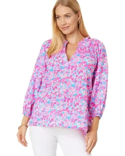 Women Lilly Pulitzer Lourdes 3/4 Sleeve Cotton