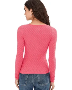 Free People Love Letter Long Sleeve Tart Berry Best