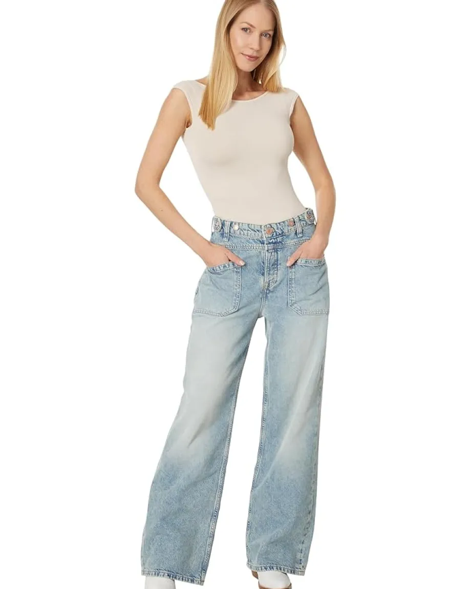 Free People Low Back Tee Pink Tint Sale