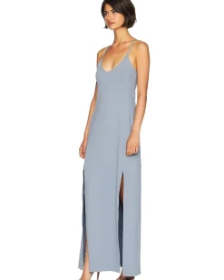 Women Susana Monaco Low V-Neck with Slit Dress