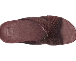 Women FitFlop Lulu Crinkled-shimmer Cross Slides