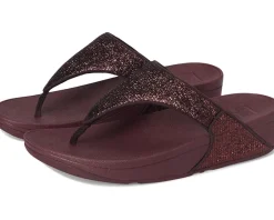Women FitFlop Lulu Crinkled-shimmer Toe-post Sandals