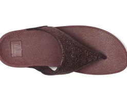 Women FitFlop Lulu Crinkled-shimmer Toe-post Sandals