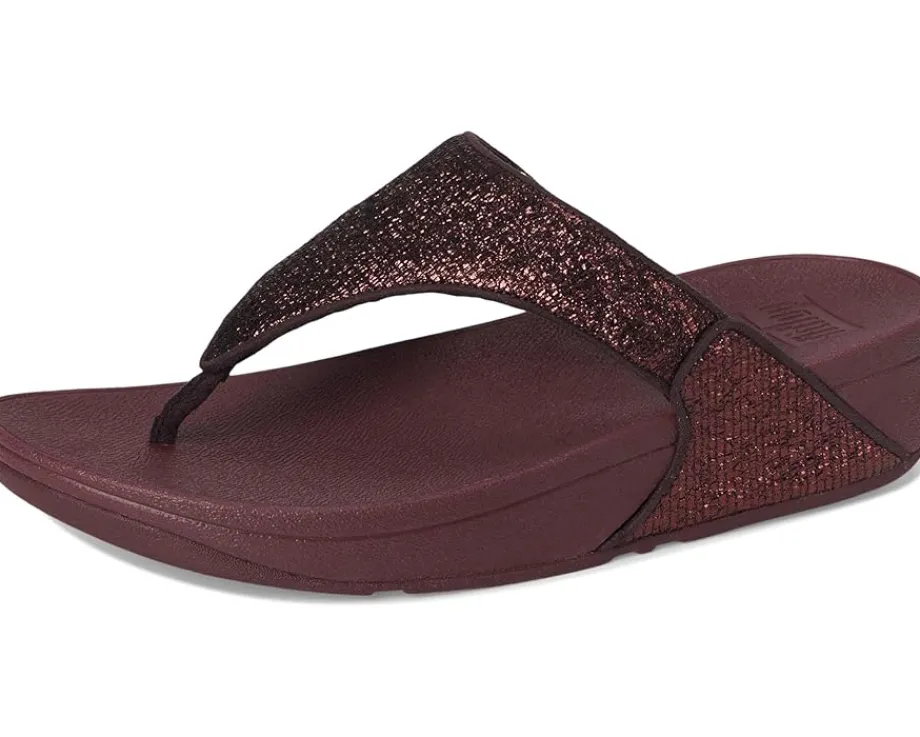 Women FitFlop Lulu Crinkled-shimmer Toe-post Sandals