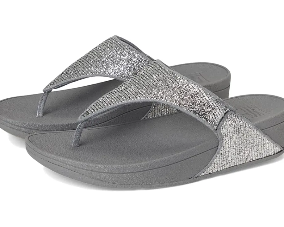 Women FitFlop Lulu Crinkled-shimmer Toe-post Sandals