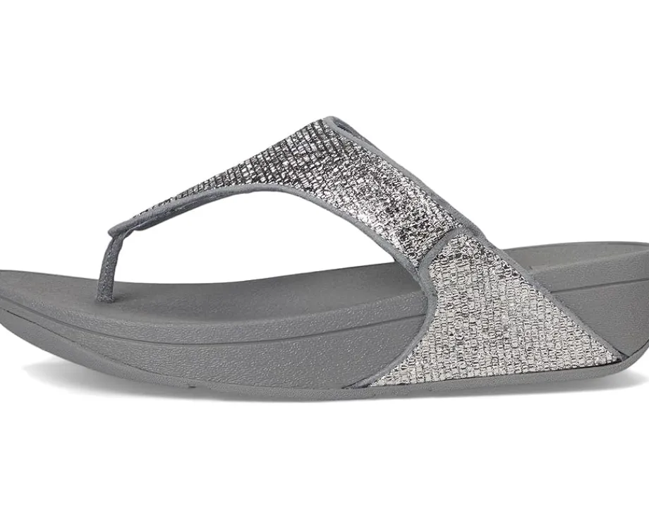 Women FitFlop Lulu Crinkled-shimmer Toe-post Sandals