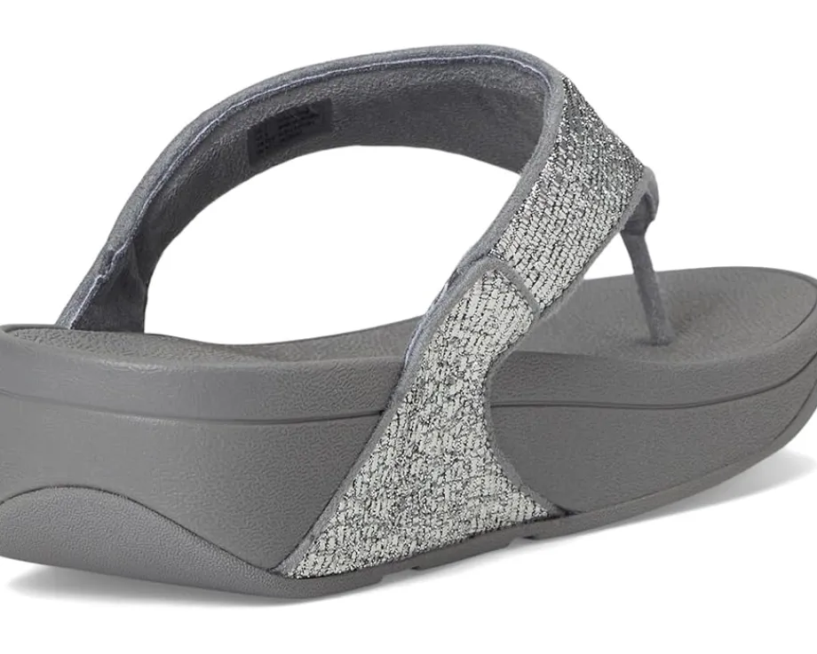 Women FitFlop Lulu Crinkled-shimmer Toe-post Sandals