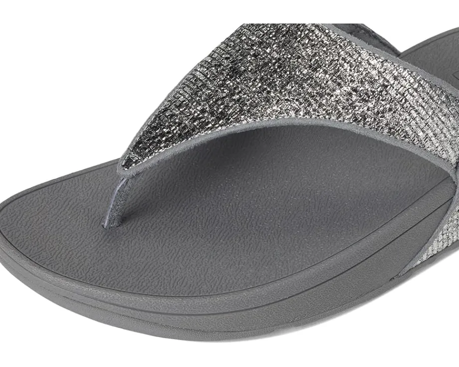 Women FitFlop Lulu Crinkled-shimmer Toe-post Sandals