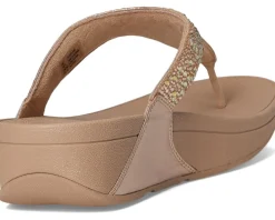 FitFlop Lulu Crystal-Mix Toe-Post Sandals Metallic Classic Beige Best
