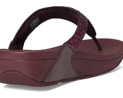 FitFlop Lulu Crystal-Mix Toe-Post Sandals Metallic Plumberry Best