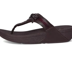 FitFlop Lulu Glitz-bow Leather Toe-post Sandals Plumberry Hot