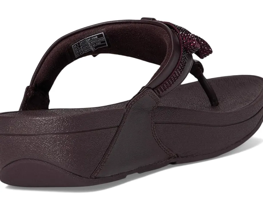 FitFlop Lulu Glitz-bow Leather Toe-post Sandals Plumberry Hot