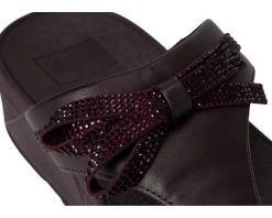 FitFlop Lulu Glitz-bow Leather Toe-post Sandals Plumberry Hot