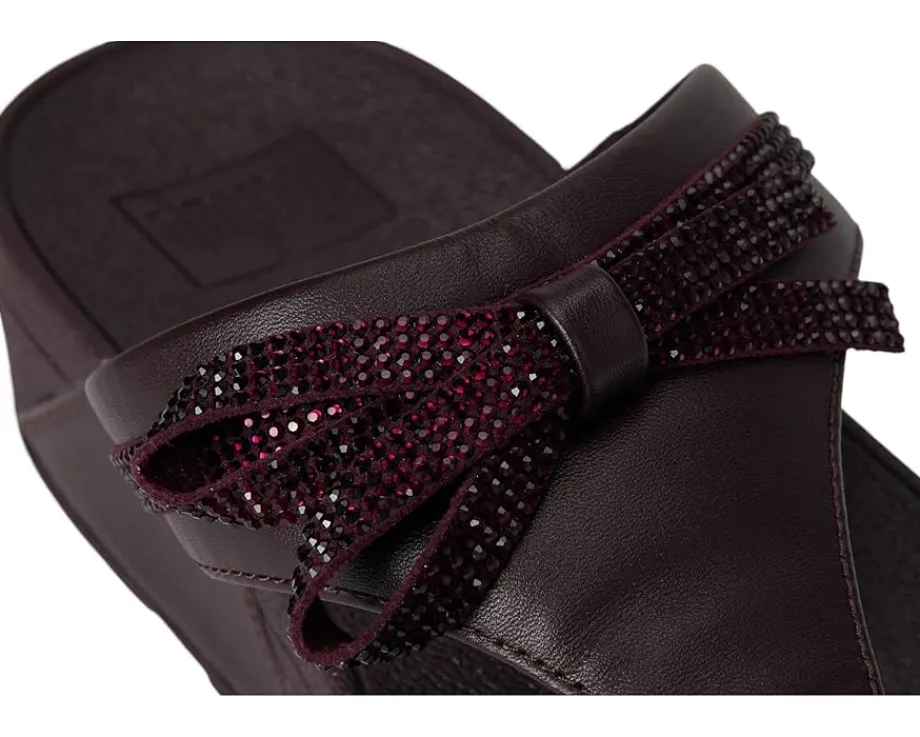 FitFlop Lulu Glitz-bow Leather Toe-post Sandals Plumberry Hot