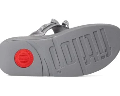 Women FitFlop Lulu Glitz-bow Leather Toe-post Sandals