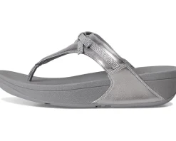 Women FitFlop Lulu Glitz-bow Leather Toe-post Sandals