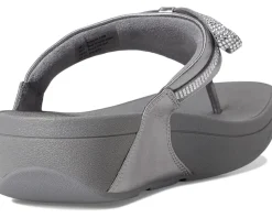 Women FitFlop Lulu Glitz-bow Leather Toe-post Sandals