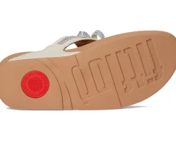 Women FitFlop Lulu Glitz-bow Leather Toe-post Sandals