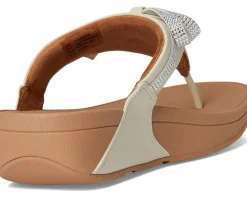 Women FitFlop Lulu Glitz-bow Leather Toe-post Sandals