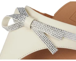 Women FitFlop Lulu Glitz-bow Leather Toe-post Sandals