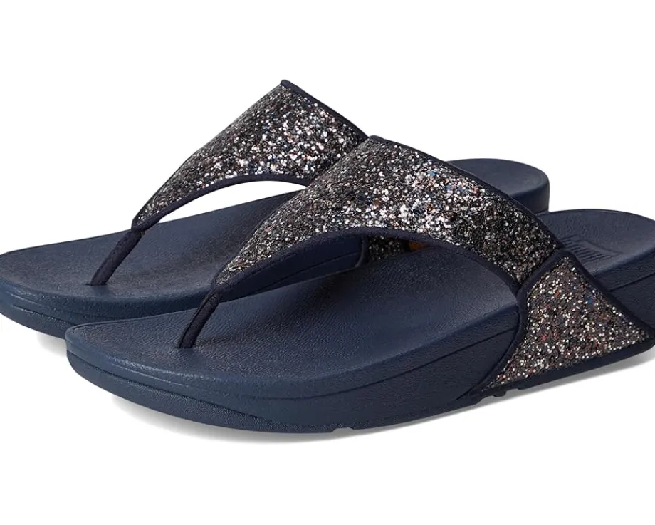 FitFlop Lulu Multi-Tonal Glitter Toe-Post Sandals Midnight Navy Mix Discount