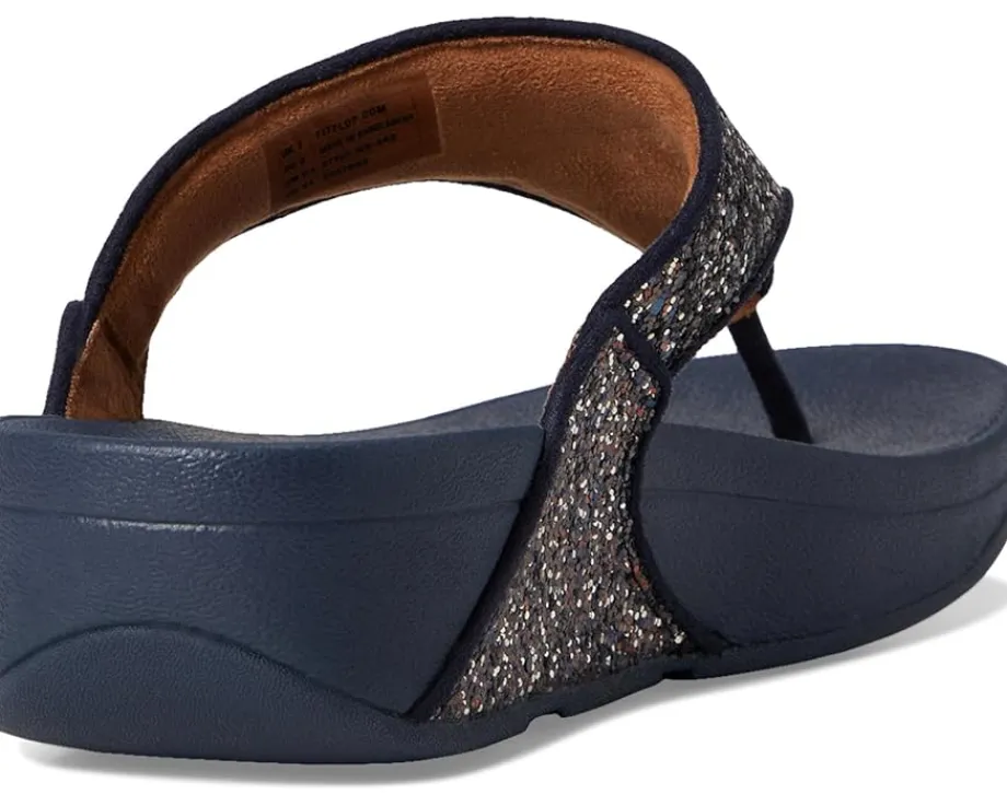 FitFlop Lulu Multi-Tonal Glitter Toe-Post Sandals Midnight Navy Mix Discount