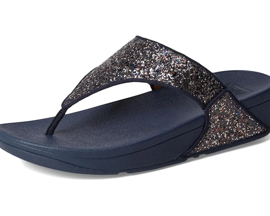 FitFlop Lulu Multi-Tonal Glitter Toe-Post Sandals Midnight Navy Mix Discount