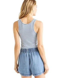 Splendid Lulu Tank Cerulean/White New