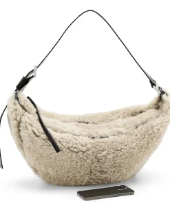 AllSaints Luna Shearling Shoulder Natural/Black