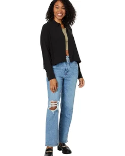 Madewell Lusterweave Hartfield Crop Shirt True Black Clearance