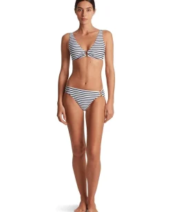 Lauren Ralph Lauren Luxe Stripe Ring Side Hipster Bottom Navy White New