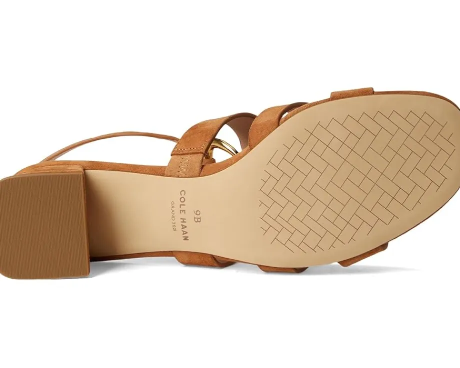 Cole Haan Lyanna Link Ankle Strap Sandals Dark Caramel Suede Best