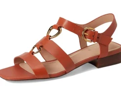 Cole Haan Lyanna Link Sandals Auburn Leather Sale