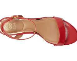 Vince Camuto Lylah Kitten Heel Ankle Strap Sandals Salsa