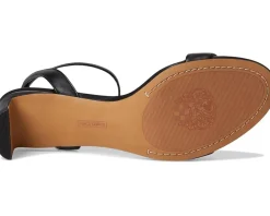 Vince Camuto Lylah Kitten Heel Ankle Strap Sandals Black Clearance