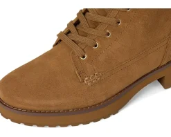 Cole Haan Lyndon Waterproof Lace-Up Booties Golden Honey Suede Waterproof New