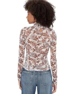 Free People Lyric Long Sleeve Ivory Combo New