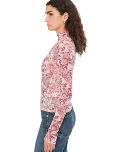 Free People Lyric Long Sleeve Pink Combo Discount