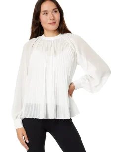 Ted Baker Macenzi Embellished Pleated Neck Top Ivory