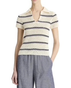 Women Vince Macrame Stripe Henley