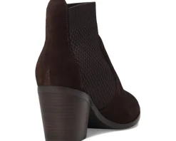 Cole Haan Maggie 75mm Booties Dark Chocolate Suede/Tonal Stretknit New