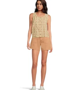 Toad&Co Manzana Button Front Tank Barley Strawberry Online