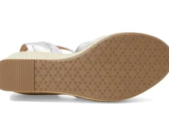 Johnston & Murphy Marcia Cross-Band Sandal Silver Metallic Discount