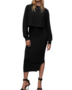 AllSaints Margot Crew Dress Black 1 Sale