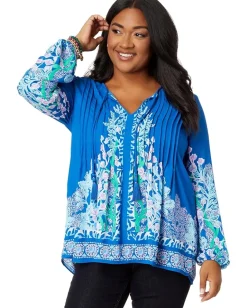 Lilly Pulitzer Marilina Long Sleeve Tuni Barton Blue Seacret Escape Engineered Tunic Online